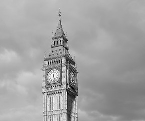 Image showing Black and white Big Ben in London