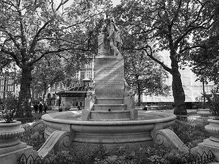 Image showing Black and white Shakespeare statue in London