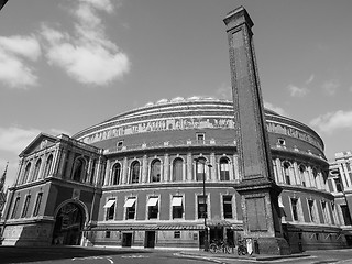 Image showing Black and white Royal Albert Hall in London