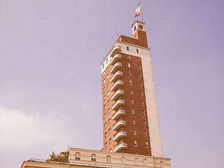 Image showing Retro looking Torre Littoria in Turin