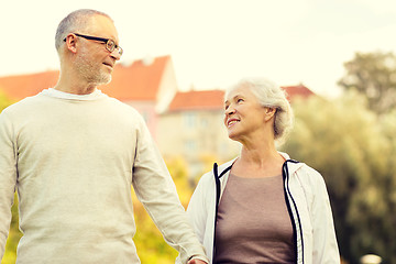 Image showing senior couple in city park