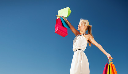 Image showing woman with shopping bags