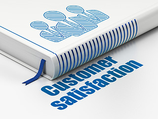 Image showing Advertising concept: book Business People, Customer Satisfaction on white background