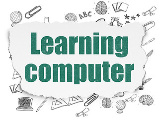 Image showing Education concept: Learning Computer on Torn Paper background