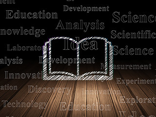 Image showing Science concept: Book in grunge dark room