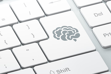 Image showing Science concept: Brain on computer keyboard background