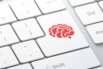 Image showing Science concept: Brain on computer keyboard background