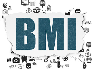 Image showing Health concept: BMI on Torn Paper background