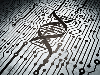 Image showing Science concept: circuit board with DNA