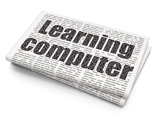 Image showing Studying concept: Learning Computer on Newspaper background