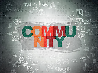 Image showing Social media concept: Community on Digital Paper background