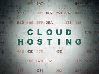 Image showing Cloud networking concept: Cloud Hosting on Digital Paper background