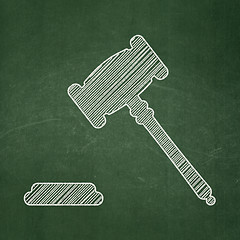 Image showing Law concept: Gavel on chalkboard background