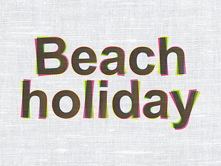 Image showing Tourism concept: Beach Holiday on fabric texture background