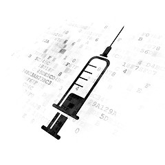 Image showing Medicine concept: Syringe on Digital background