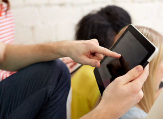 Image showing close up of students with tablet pc at school