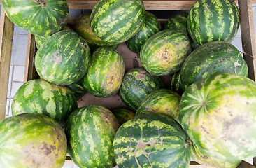 Image showing close up of watermelon at street farmers market