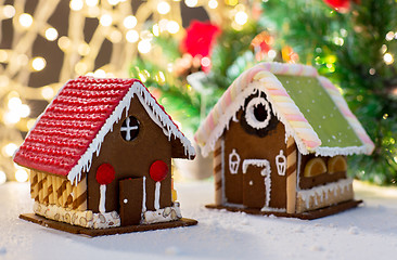 Image showing closeup of beautiful gingerbread house at home