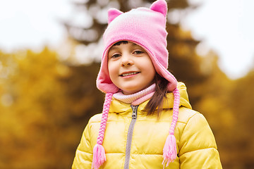 Image showing happy beautiful little girl portrait outdoors