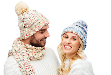 Image showing smiling couple in winter clothes