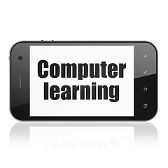 Image showing Learning concept: Smartphone with Computer Learning on display