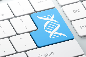 Image showing Science concept: DNA on computer keyboard background