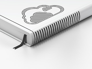 Image showing Cloud networking concept: closed book, Cloud on white background