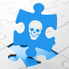 Image showing Healthcare concept: Scull on puzzle background