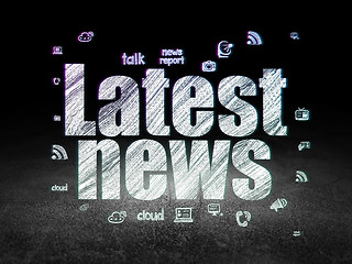 Image showing News concept: Latest News in grunge dark room