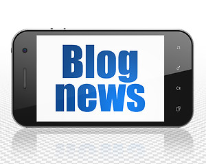 Image showing News concept: Smartphone with Blog News on display