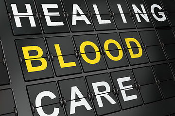 Image showing Healthcare concept: Blood on airport board background