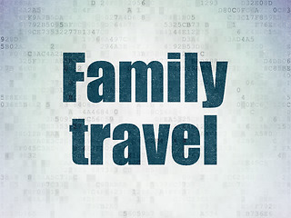 Image showing Vacation concept: Family Travel on Digital Paper background