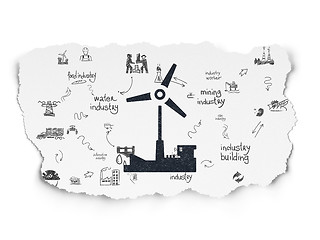 Image showing Industry concept: Windmill on Torn Paper background