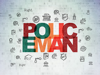 Image showing Law concept: Policeman on Digital Paper background
