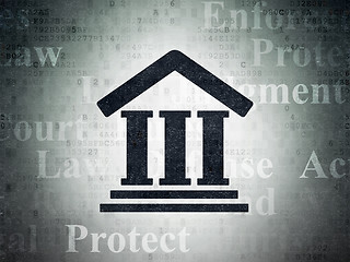 Image showing Law concept: Courthouse on Digital Paper background