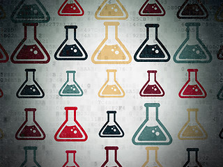 Image showing Science concept: Flask icons on Digital Paper background