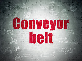 Image showing Industry concept: Conveyor Belt on Digital Paper background