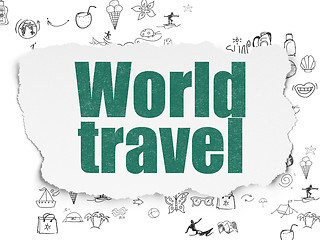 Image showing Vacation concept: World Travel on Torn Paper background