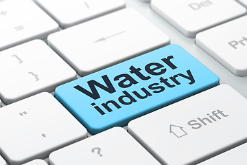 Image showing Manufacuring concept: Water Industry on computer keyboard background