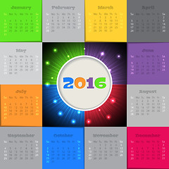 Image showing Bursting 2016 calendar design