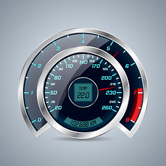 Image showing Shiny speedometer with big rev counter