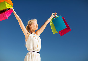 Image showing woman with shopping bags