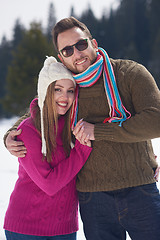 Image showing romantic young couple on winter vacation