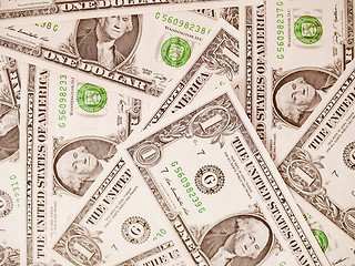 Image showing Retro look Dollar notes 1 Dollar