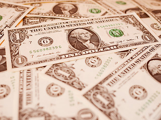 Image showing Retro look Dollar notes 1 Dollar