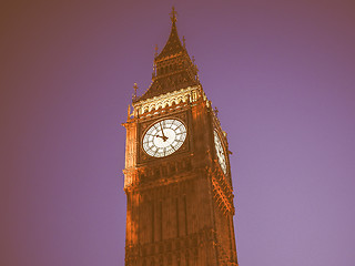 Image showing Retro looking Big Ben in London