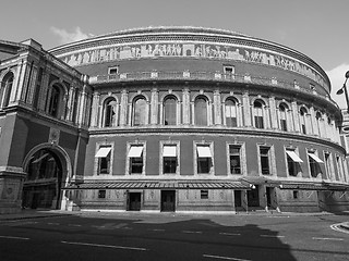 Image showing Black and white Royal Albert Hall in London