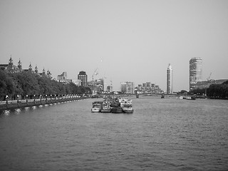 Image showing Black and white River Thames in London