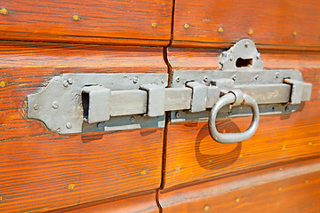 Image showing europe  in  italy  antique close brown door    closeup
