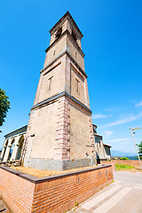 Image showing monument  clock tower in   old  stone  bell